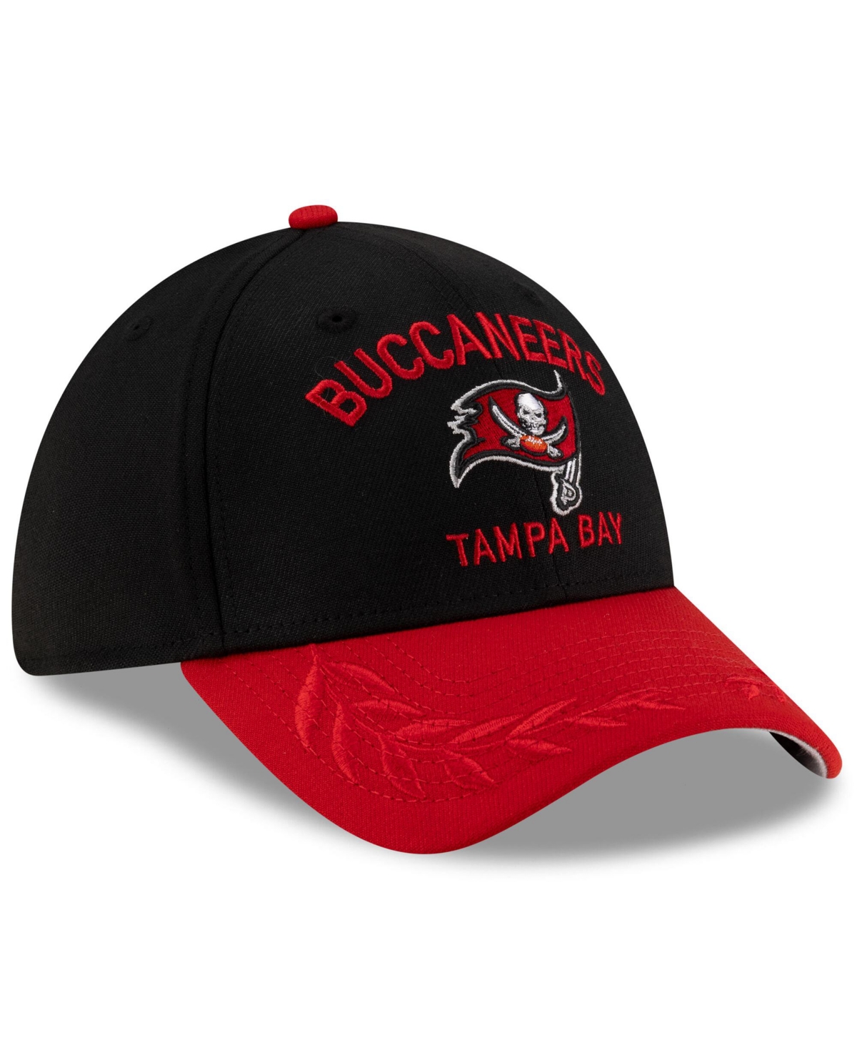 Shop New Era Men's Black/ Red Tampa Bay Buccaneers 2025 Nfl Draft 39thirty Flex Hat In Black,red