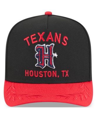 Men's Black/Red Houston Texans 2025 NFL Draft A-Frame 9FIFTY Snapback Hat