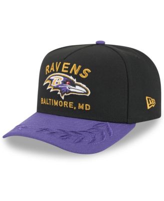 New Era - Men's Black/Purple Baltimore Ravens 2025 NFL Draft A-Frame 9FIFTY Snapback Hat