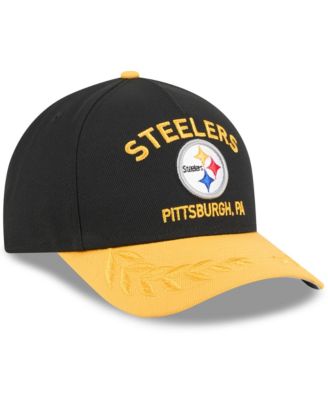 Men's Black/Yellow Pittsburgh Steelers 2025 NFL Draft 9FORTY A-Frame M-Crown Adjustable Hat