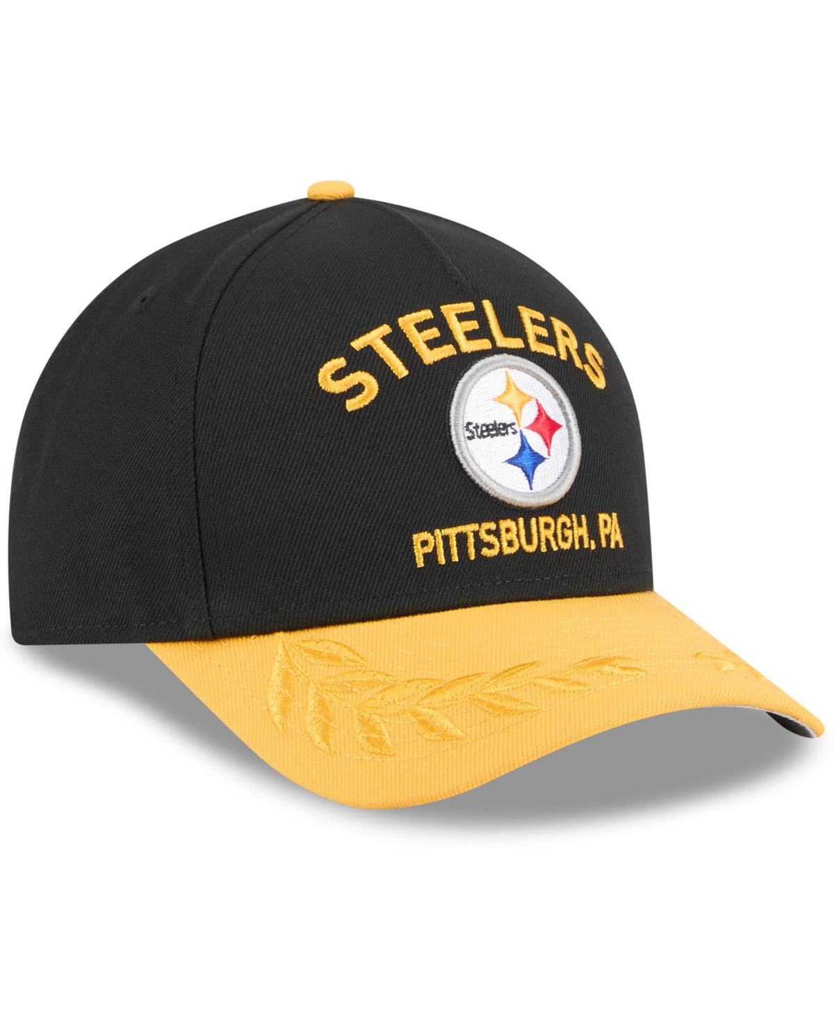New Era Men's Black/yellow Pittsburgh Steelers 2025 Nfl Draft 9forty A-frame M-crown Adjustable Hat In Black,yellow
