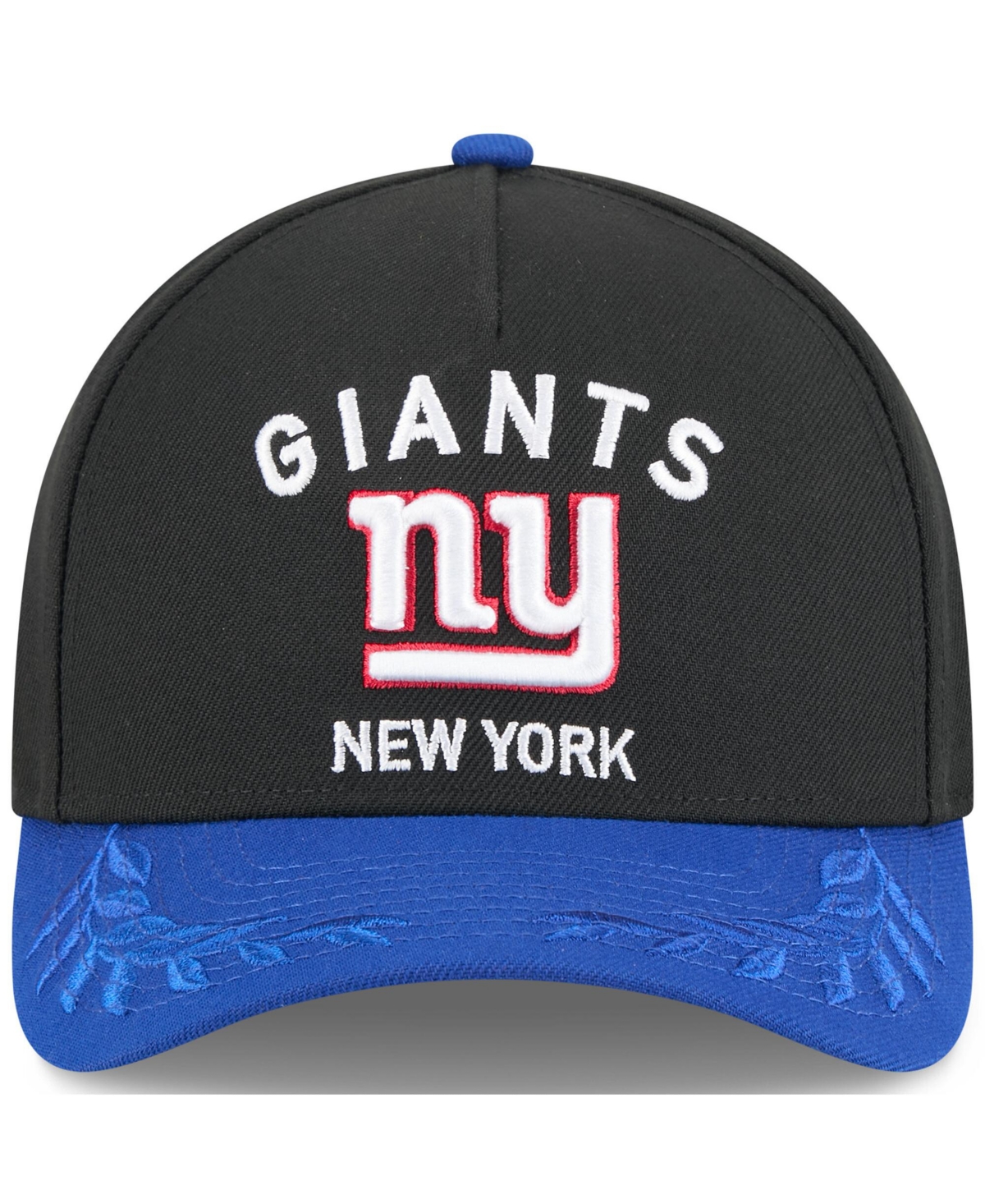 NEW ERA MEN'S BLACK/ROYAL NEW YORK GIANTS 2025 NFL DRAFT 9FORTY A-FRAME M-CROWN ADJUSTABLE HAT 