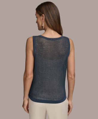 Женский топ без рукавов от Donna Karan New York, украшенный блестками