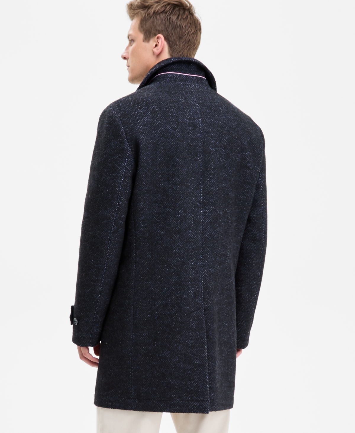 Tommy Hilfiger Men Classic Fit Melange Overcoat In Blue