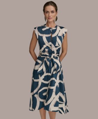 Женское платье-галстук с принтом спереди от Donna Karan New York