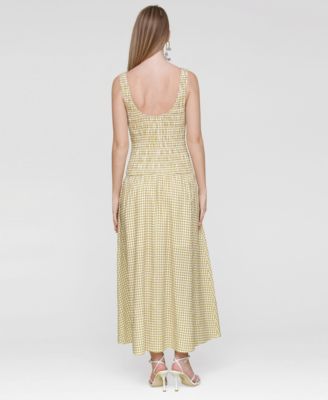 Женское платье миди на бретелях с присборенным лифом и заниженной талией от Avec Les Filles