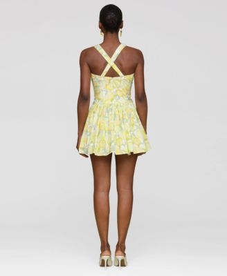 Женское платье-комбинезон Avec Les Filles с принтом и воланами на заниженной талии