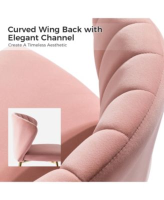 Set of 2  Polyester Velvet Modern Design, Upholstered  Milia Dining Chair