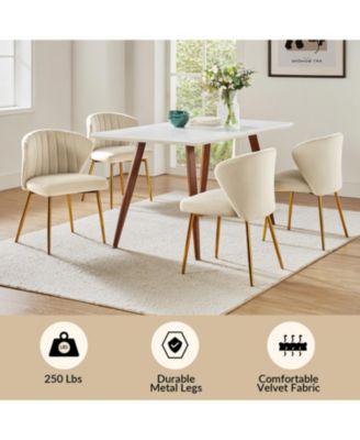 Set of 2  Polyester Velvet Modern Design, Upholstered  Milia Dining Chair