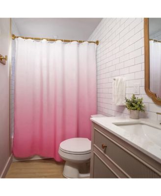 71x74 Ombre Pink Shower Curtain - Water Resistant - Polyester Fabric