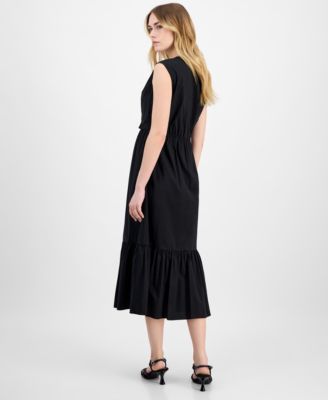 Женское миди-платье без рукавов с бантом спереди от Anne Klein