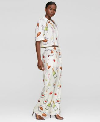 Women's Printed Button-Front Camp Shirt