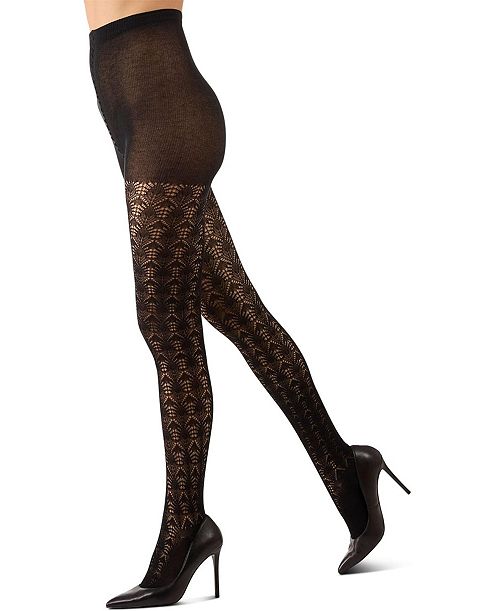 alfani MeMoi Women's Textured Cotton Rich inverted Crochet Fashion Tights MTF08952 Women's Fashion Shoes & Accessories