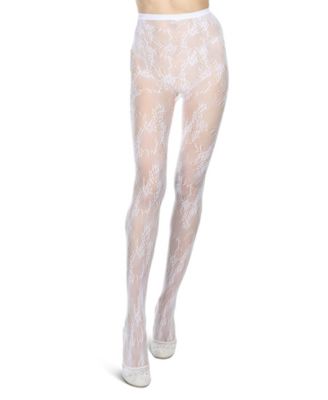 Женские прозрачные нейлоновые колготки MeMoi из сетки с цветочным рисунком MTF08437