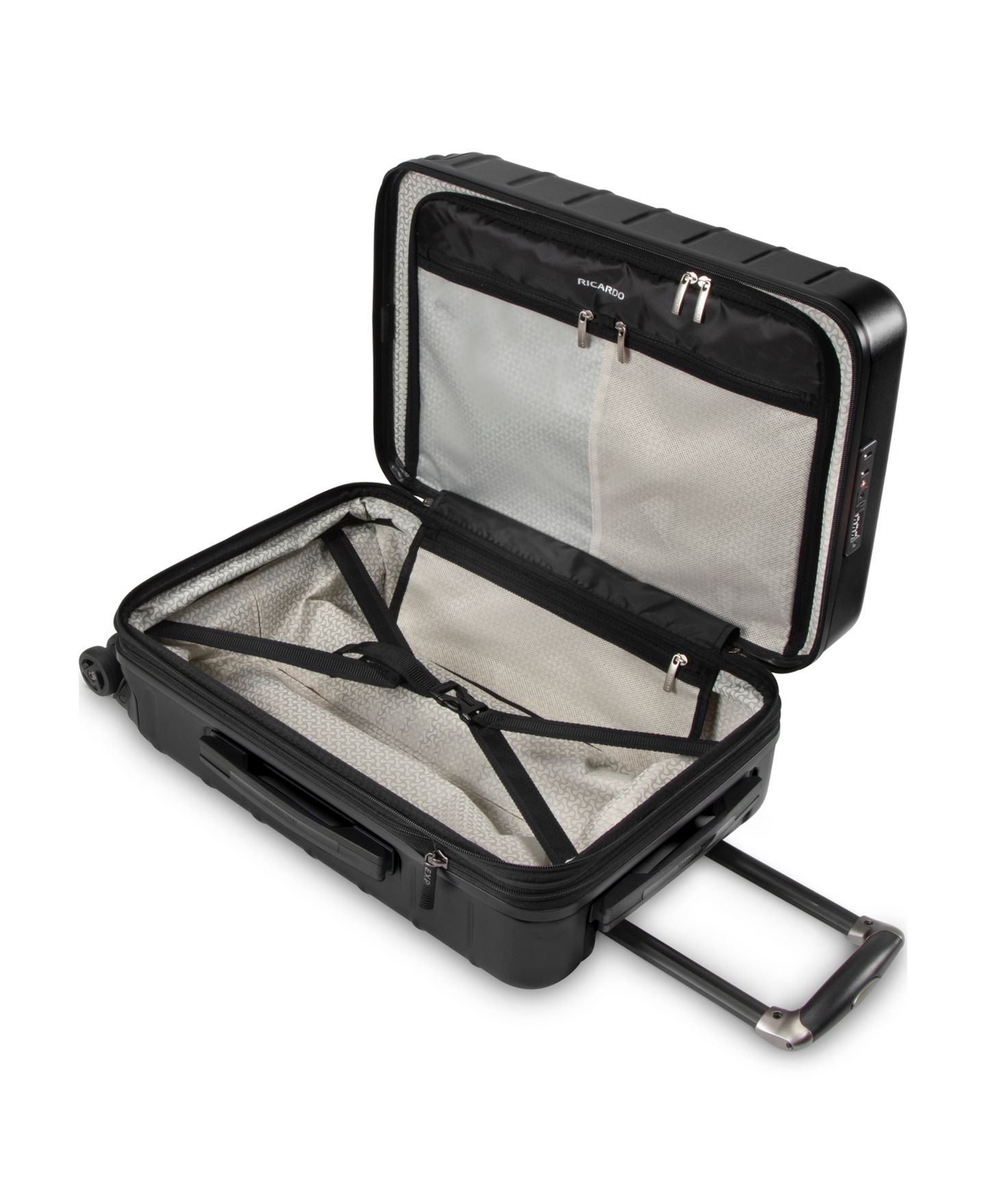 Чемодан Ricardo Cambria Hardside Carry-On Spinner, цвет: Чёрный жемчужный — фото 5