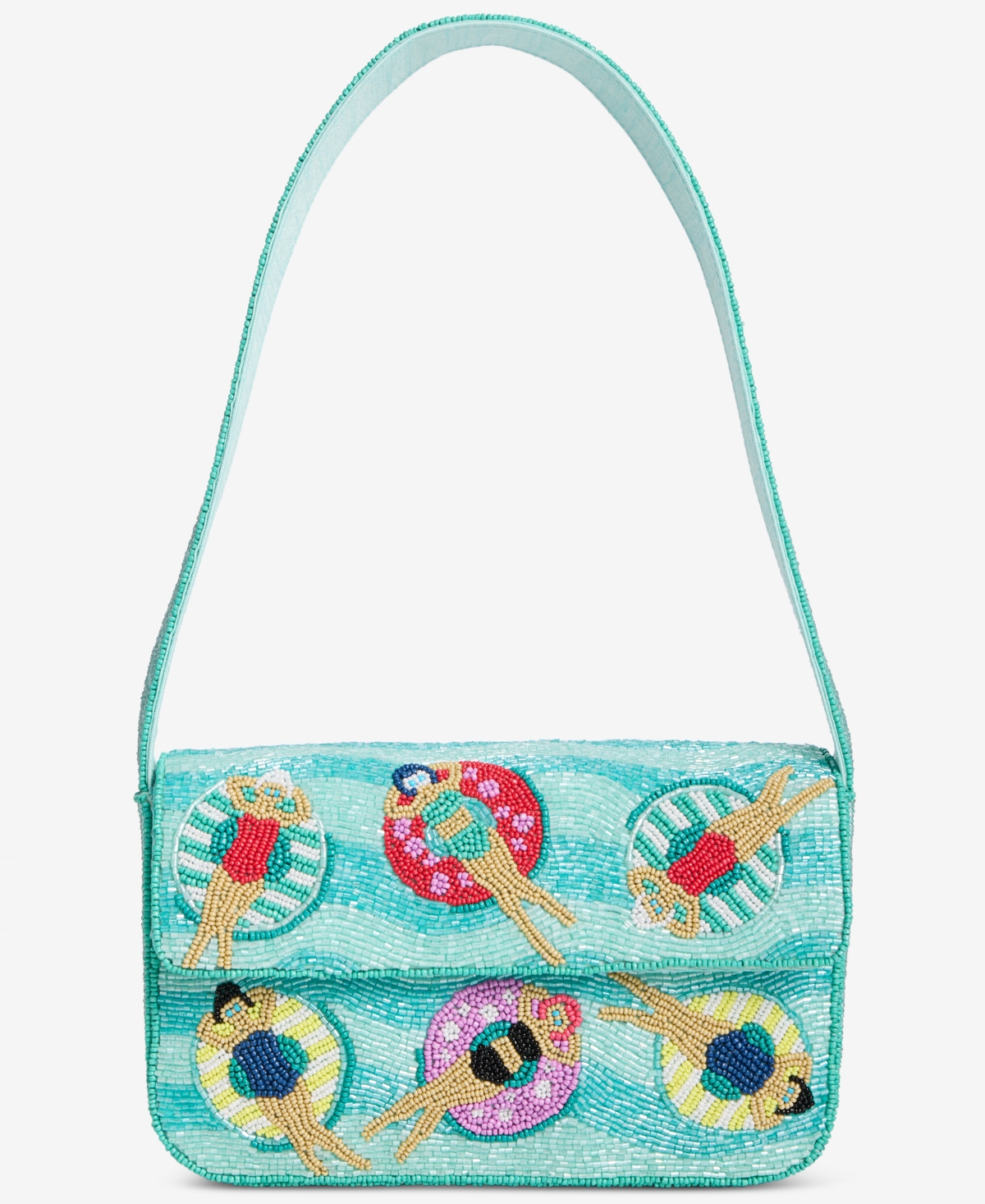 Hand Beaded Shoulder Bag, Exclusively at Macy's - Pool Blue