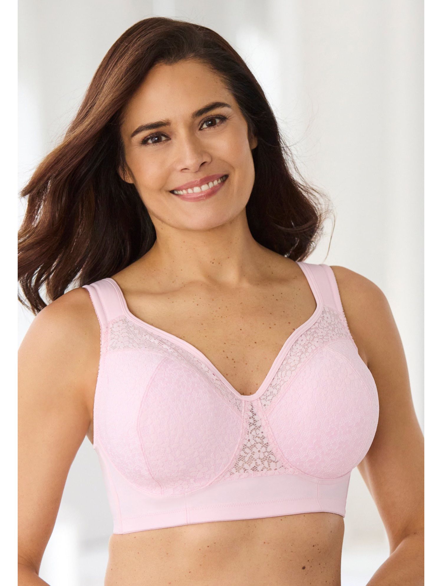 Women's Full Coverage Lace Overlay Bra