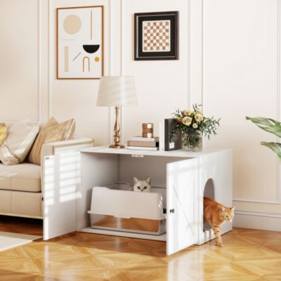 Cat Litter Box Enclosure, Hidden Litter Box Furniture,