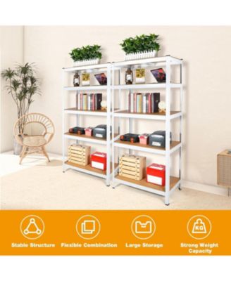 Adjustable 5-Tier Laminated Heavy Duty Metal Storage Shelving Unit