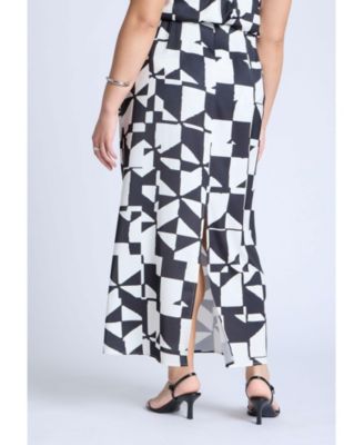 Women's Plus Size Satin Maxi Skirt