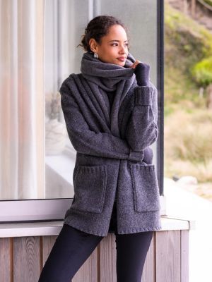 Women's Flecked Hooded Coatigan