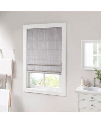 Basketweave Room Darkening Cordless Roman Shade, Single Panel for Bedroom, Thermal Insulated Window Blind Treatment for Living Room, Width 29 length 64 inches, Grey Window Panel