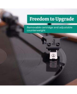 Montrose, Upgradable Vinyl Record Player with Huntley, Powered Bluetooth Bookshelf Speakers, 3" Driver, for Warm Natural Sound