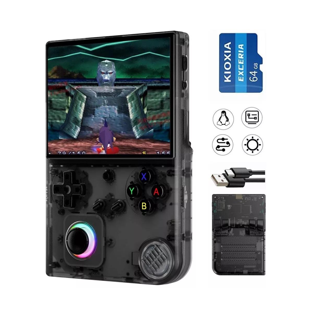Handheld Game Console Rg 40XXV 4.0'' Ips Screen with 64G Tf Card 5G WiFi 4.2 Bluetooth Online, and Hdmi Retro Emulator - Black