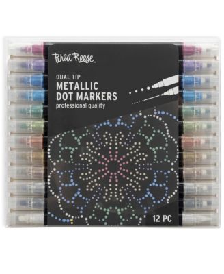 Dual Tip Markers: 12pc - Dot Metallic