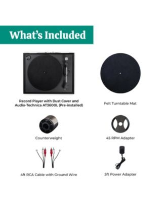 Montrose 2-Speed Belt-Drive Turntable with Audio-Technica Stylus & Built-in Preamp – Vinyl Record Player (RR35)