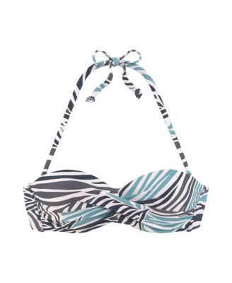 Women's Zebra Print Bandeau Bikini Swimsuit Top Bra Sizing