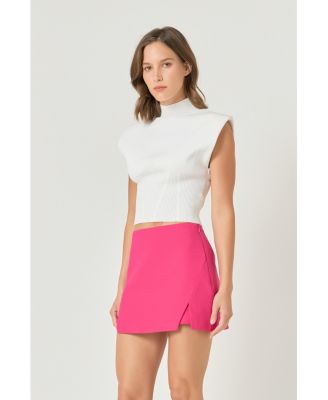 Women's Mock Neck Padded Knit Top