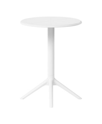23.5" Outdoor Polypropylene Resin Round Patio Bistro Dining Table for 2