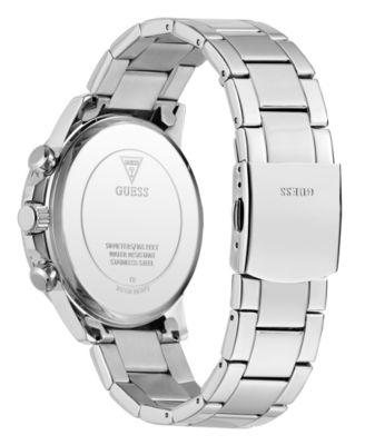 Men's Multifunction Silver Tone Stainless Steel Watch, 44mm
