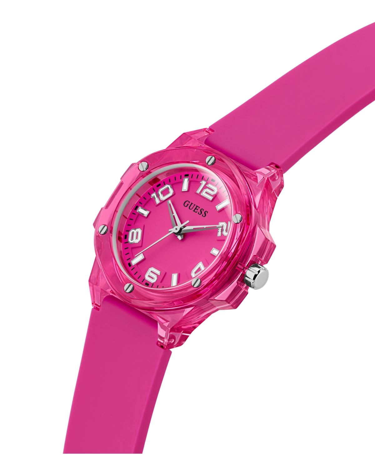 Guess Women's Analog Pink Silicone Watch, 34mm