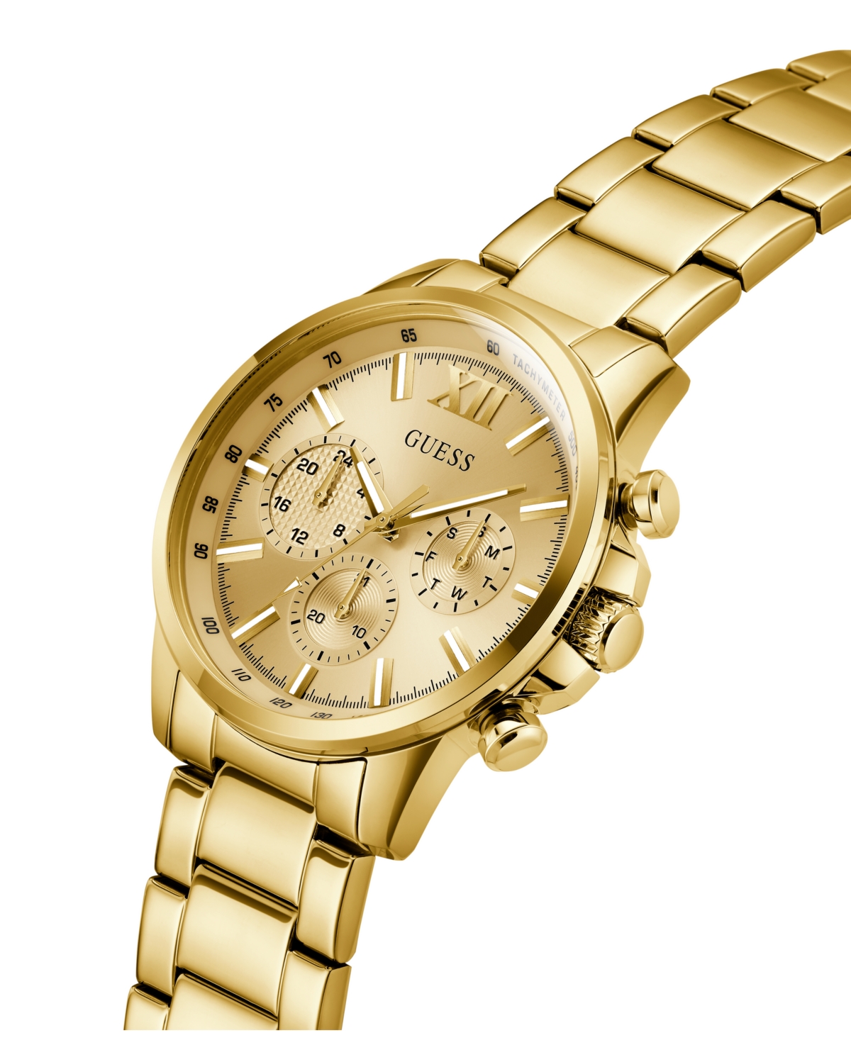 Guess Men's Multifunction Gold Tone Stainless Steel Watch, 44mm