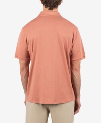 Men's Printed Stripe Slub Short Sleeve Polo Shirt