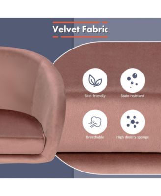 360 Degree Swivel Makeup Stool Accent Chair with Round Back and Metal Base