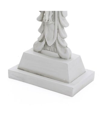 Off White Polyresin Holy Cross Jesus Crucifix 1.6-Feet Tall Statue