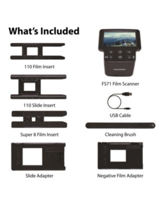 24MP Film Scanner with Large 5" Display & HDMI, Converts 35mm/126/110/Super 8 Film & 135/126/110 Slides