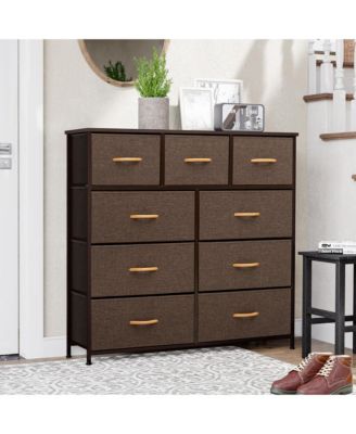 Steel and Fabric 9-Drawer Triple Dresser – Spacious Storage