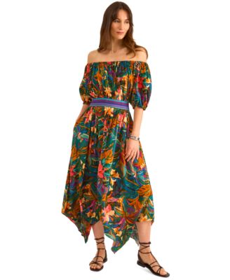 Vince Camuto - Women's Printed Off-The-Shoulder Dress