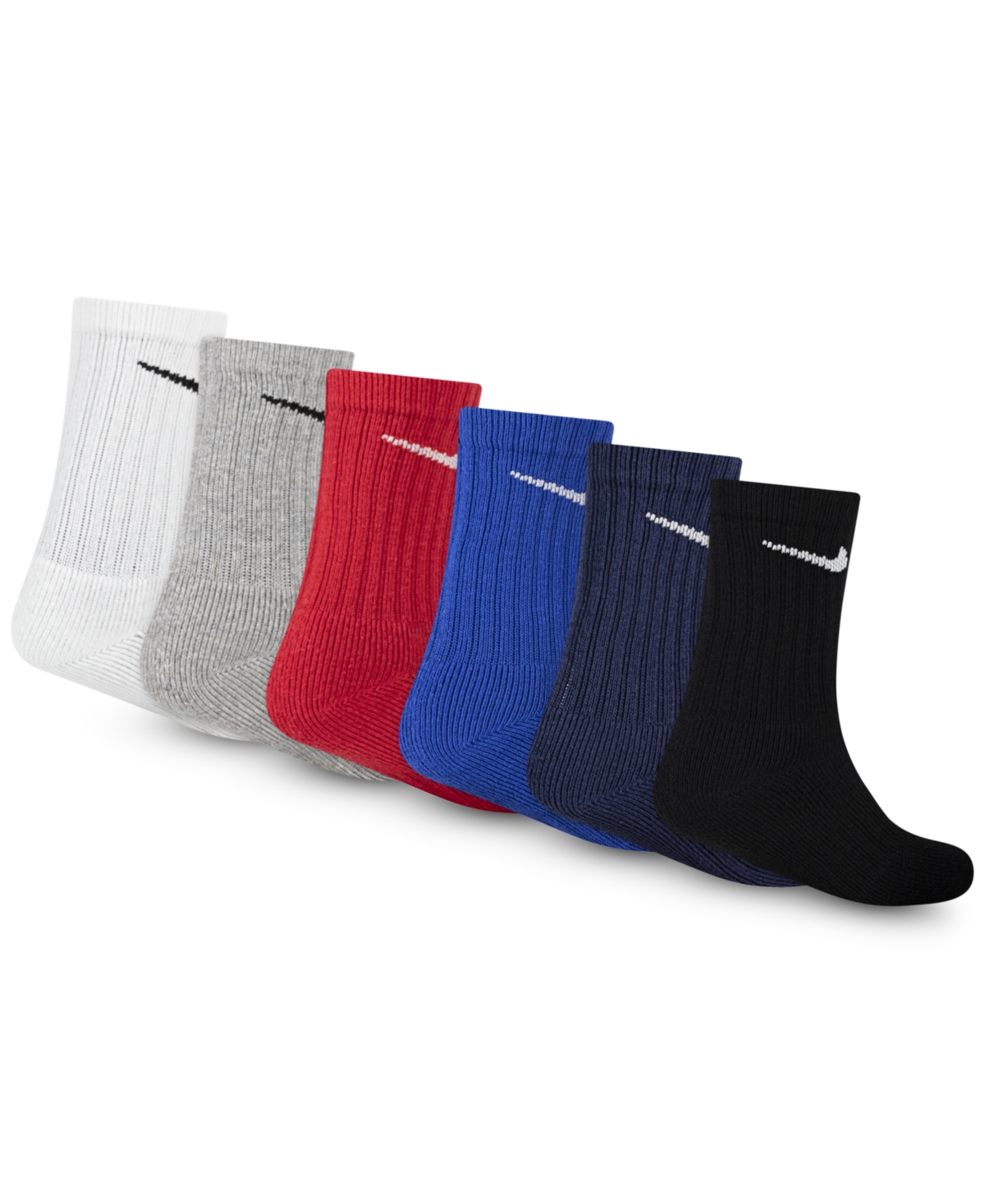 Nike Little Kids 6-pk. Performance Crew Socks In Black