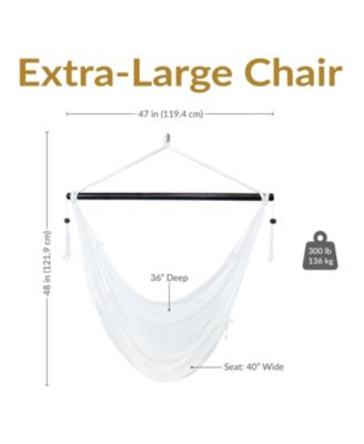 Caribbean Style Extra Large Hanging Rope Hammock Chair Swing for Backyard and Patio