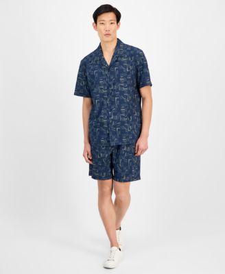Мужская абстрактная рубашка и шорты Breeze от Alfani, эксклюзивно в Macy's