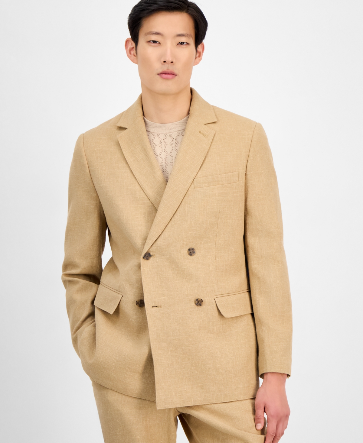 Men's Double-Breasted Blazer, Exclusively at Macy's - Swiss Mocha