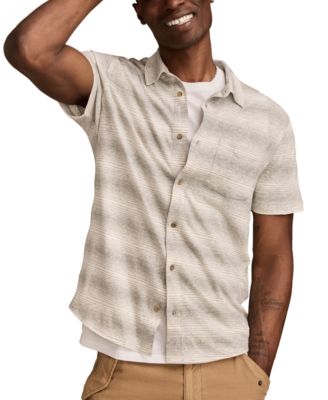 Lucky Brand - Men's Short Sleeve Striped Button-Front Shirt
