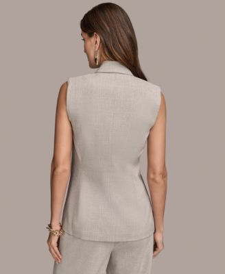 Женский двубортный длинный жилет от Donna Karan New York