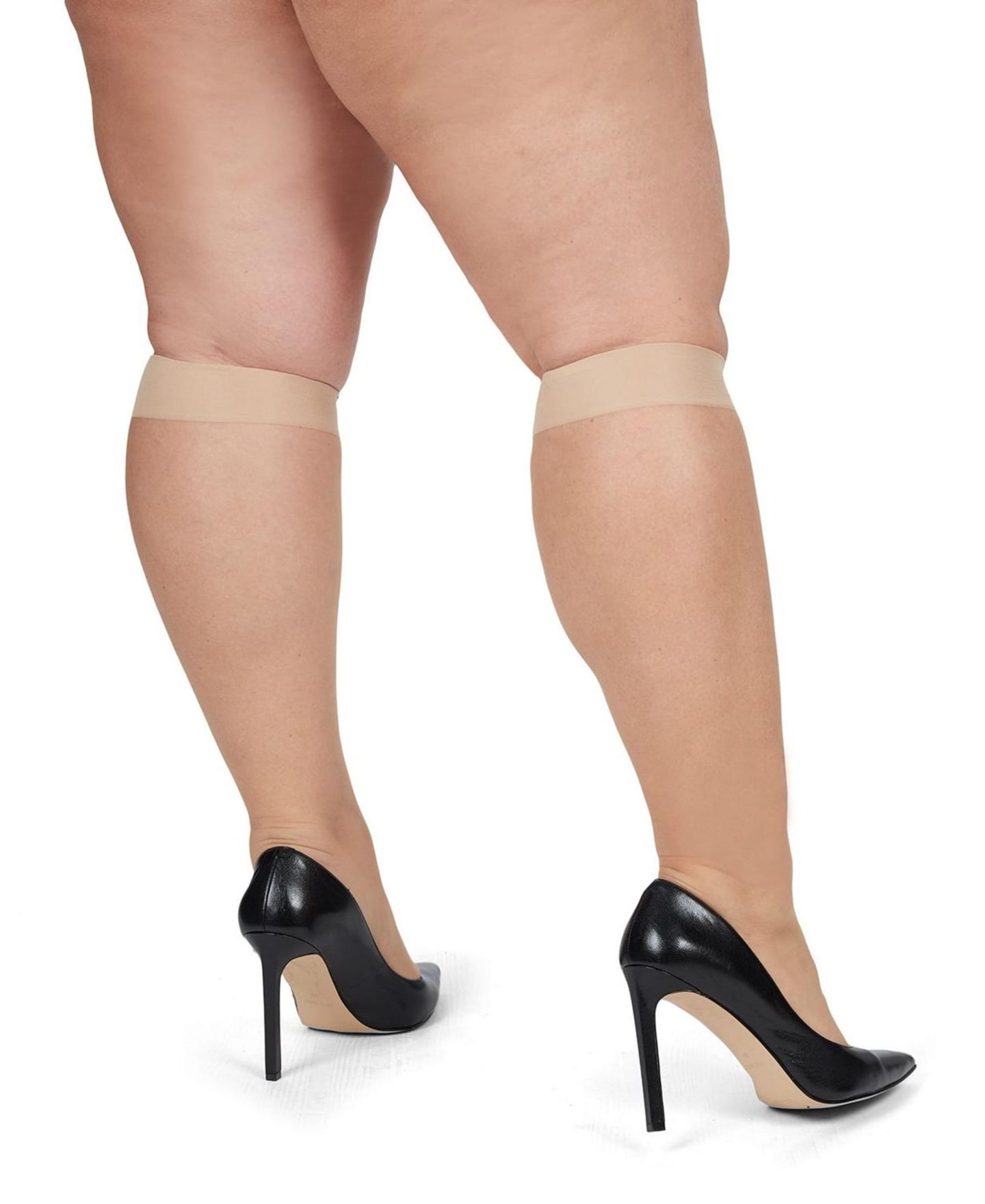 MeMoi Women's 2 Pair Pack Ultra Sheer Plus Curvy Knee Highs MM-4205, цвет: Бежевый — фото 3