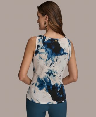 Женский топ без рукавов на бретельках с принтом от Donna Karan New York